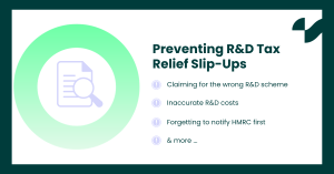 A featured image for blog post explaining 6 common mistakes to avoid while claiming R&D tax relief