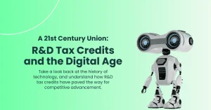 A freatured image of a blogpost from alexanderclifford.co.uk with the title of A 21st Century Union R&D Tax Credits and the Digital Age