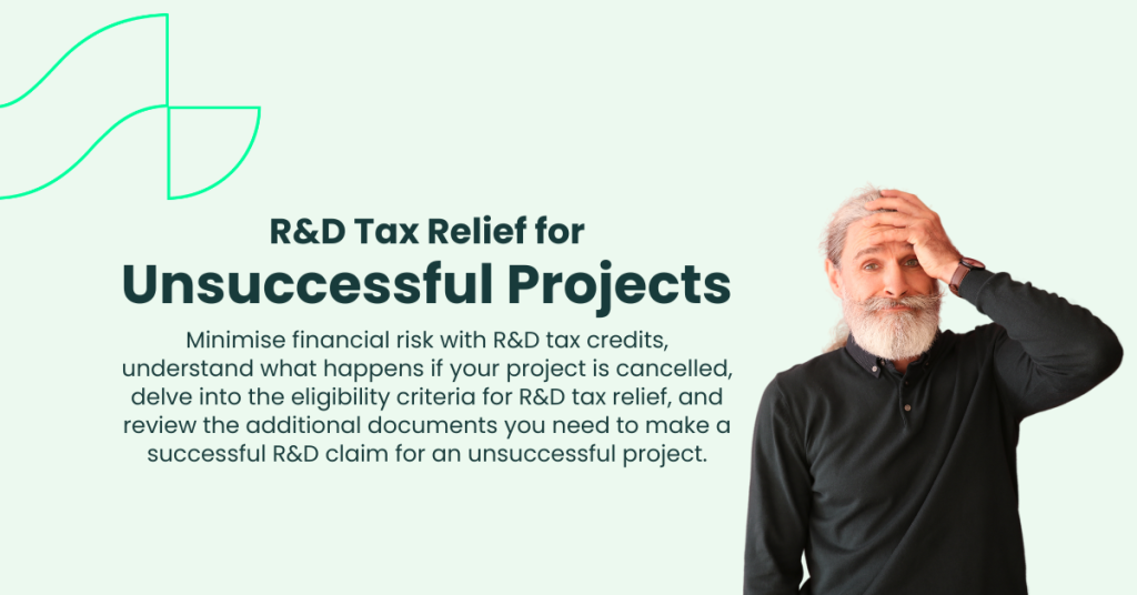 A featured image of R&D tax relief for unsuccessful projects blog