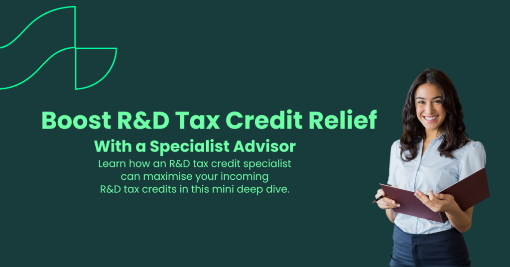 A fteatured image of boost R&D tax credit relief with a specialist advisor