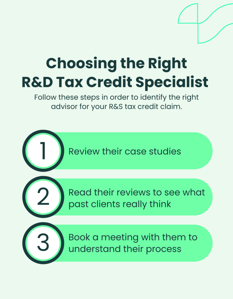 an image of choosing the right r&d tax credit specialist