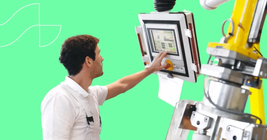 A man checking the status of a new product development