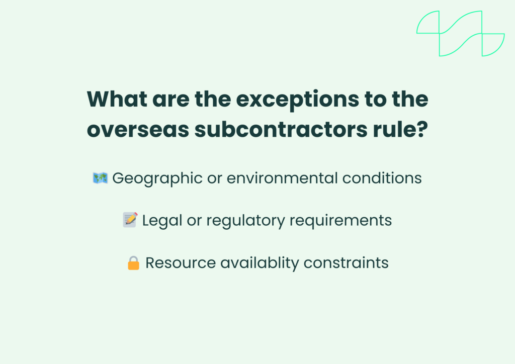 List of exceptions to the overseas subcontractors rule for R&D tax credits