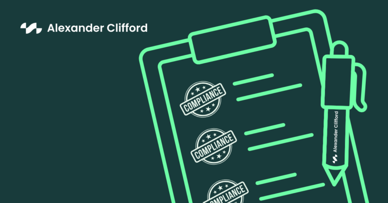 Illustration of an R&D compliance checklist and pen representing an HMRC R&D compliance check.